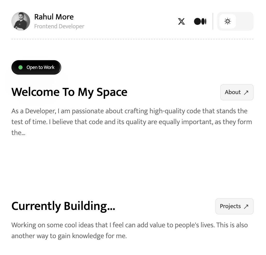 rahulmoreweb3's tweet image. 📌 Building Portfolio : A  portfolio with great ui and smooth ux. Custom built cms to upload files upload support for admin ie.-me 😅.

🛠️ Work done till today-
a) Tested all the server actions on vercel deployment.
b) Fixed a lot of bugs, img preview while uploading took time.