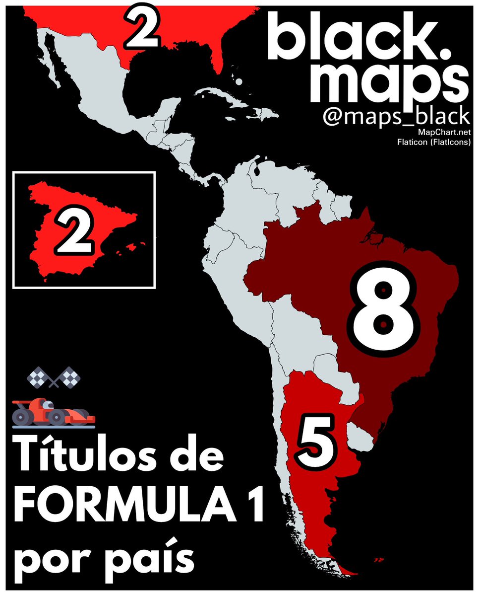 Títulos de Formula 1 por país 🏎️

#FranColapintoaF1