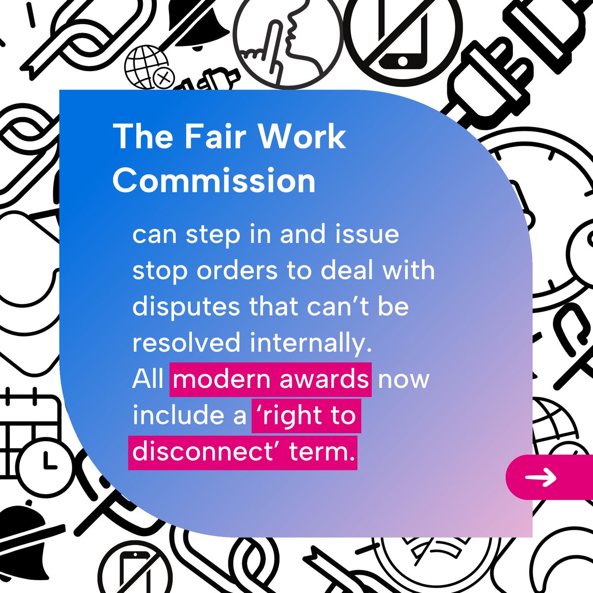 brighthr_anz's tweet image. 📣One of the biggest #LegalChanges in Australia is now here📣

From this week on, individuals who work in businesses with 15 employees or more have the #RightToDisconnect from work-related contact #AfterHours. 

Click through to learn more about these changes👇