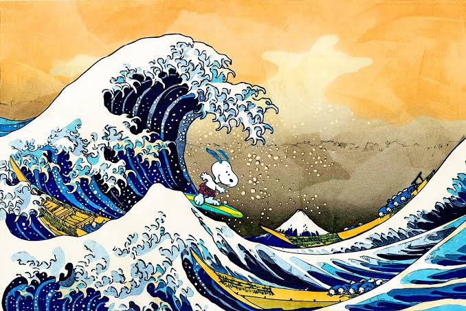 Arteymas_'s tweet photo. Snoopy en la gran ola de Hokusai… https://t.co/Bnl81nLLzw