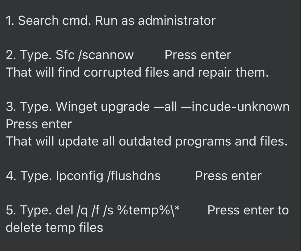 LKGent's tweet photo. @_Jazzyguns Majority of people never update their pc. Do this right here at least once a month, you’ll never have any issues https://t.co/PIxScYyhjM
