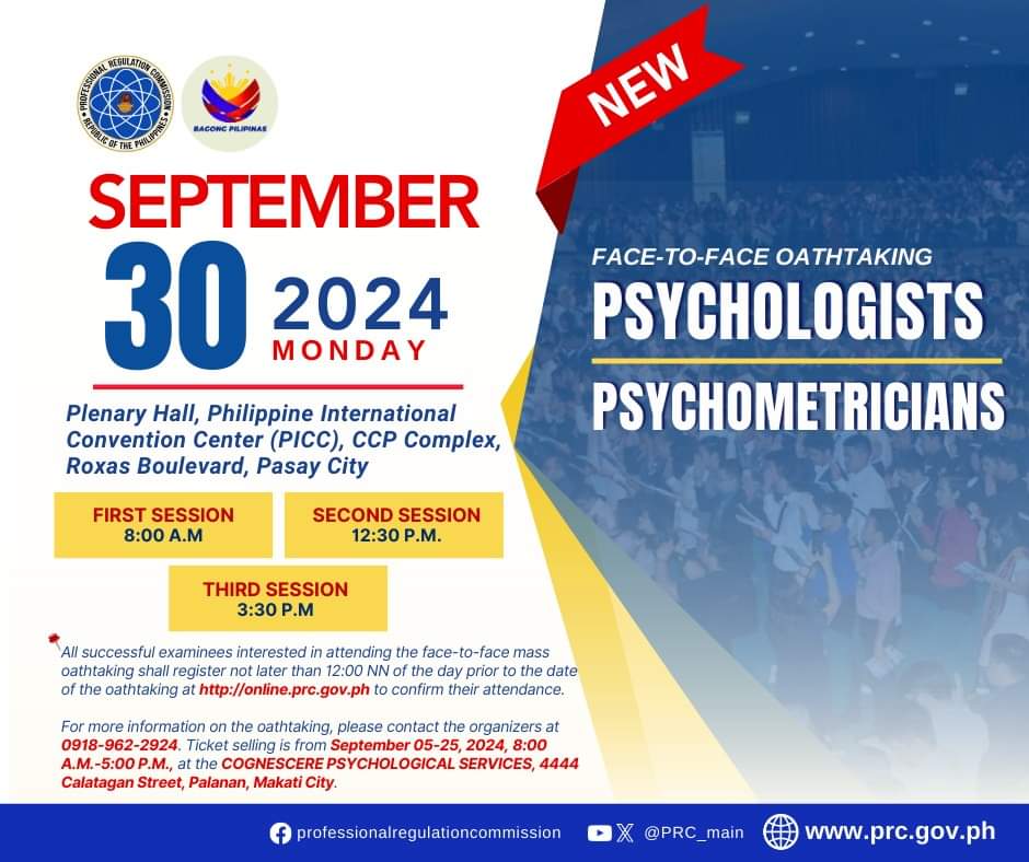 Dahil napost na ni PRC here's the guide to this year's RPm/RPsy oath taking in NCR: