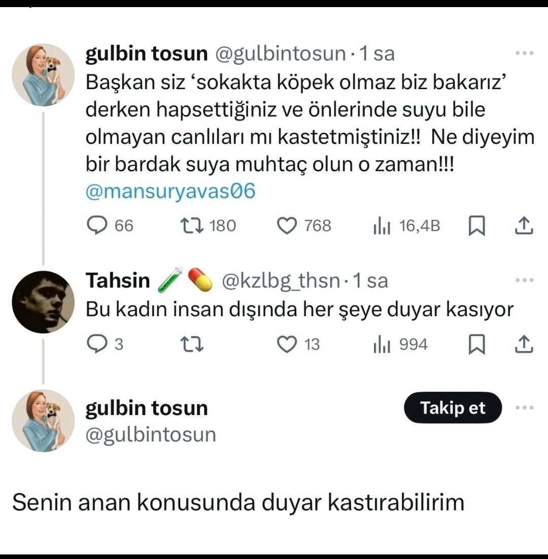 Bırakın bir kadını bir mahalle kabadayısı için bile sakil kalan ifadeler. Çocuğu zarar görmuş insanlara söylediklerini hatırlamak bile istemiyorum.
Bu Gülbin Tosun isimli kadına çok bile tahammül edildi. 

Mansur Yavaş