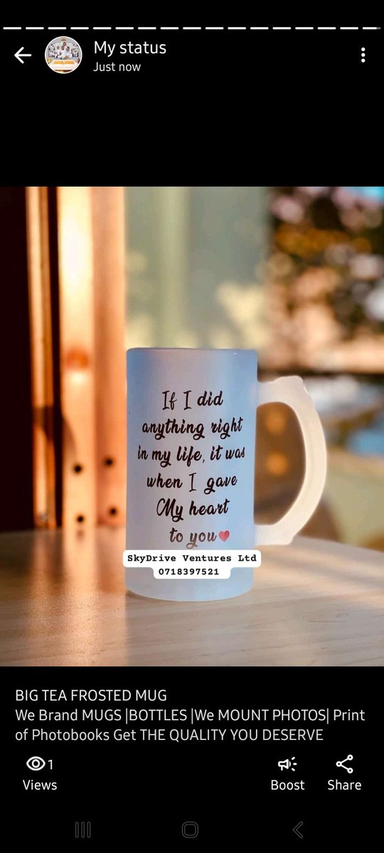 MoraraAlexis's tweet photo. Incredible Froster Branded Frost mug &amp; Clear Customized Wall SAA✅gifts Ideas We brand [Perfectly] 0718397521 Delivery countrywide Free Nairobi cbd Ksh1500 Brand Notebook 1650 etc #Maandamano Trump Safaricom  Kikuyu #FeesHasFallen Salim Swaleh Raila Odinga HELB KNUT Eddie Nketiah https://t.co/j2ES11CXRB
