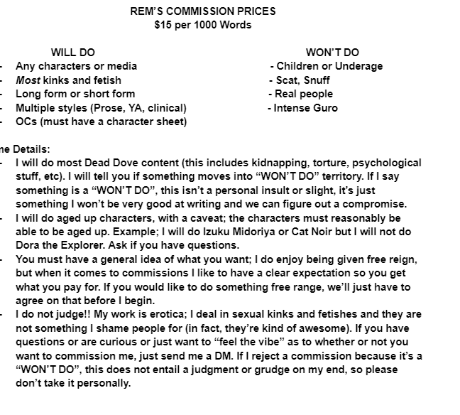 Rem (COMMS OPEN 1/5) tweet media