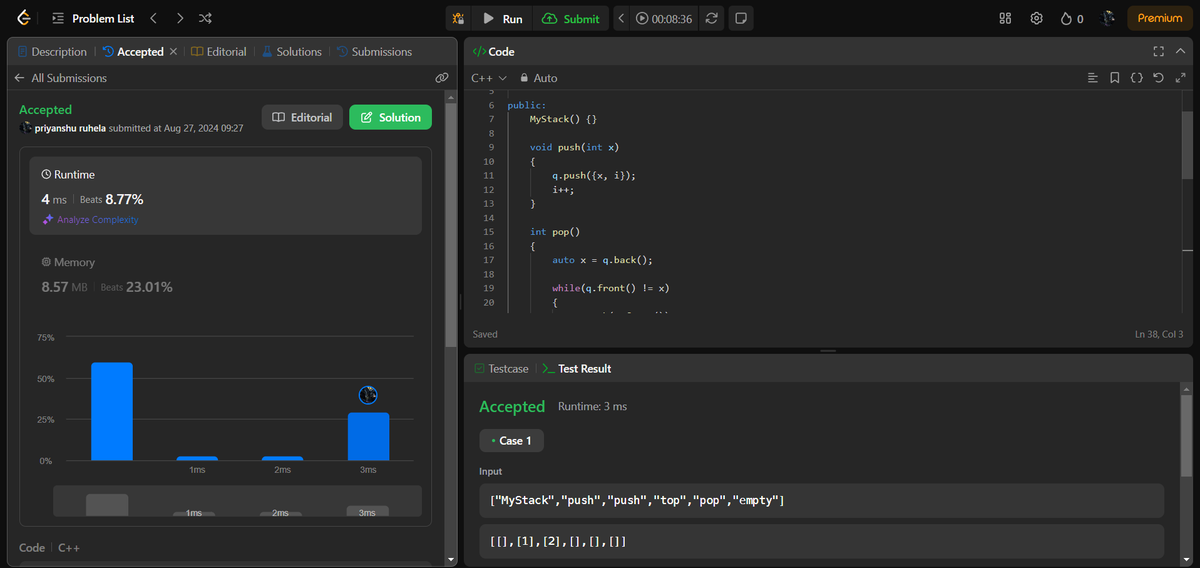 PRuhela15's tweet photo. 🚀Day 69 of #100DaysOfCode !!
✅ Implement Stack using Queue
✅ Implement Queue using Stack
@LeetCode
#CPP #letsconnect
@geeksforgeeks
#CodingChallenge 
#coding #STACKQUEUE
@CodingNinjasOff https://t.co/tQiSw9dfjS