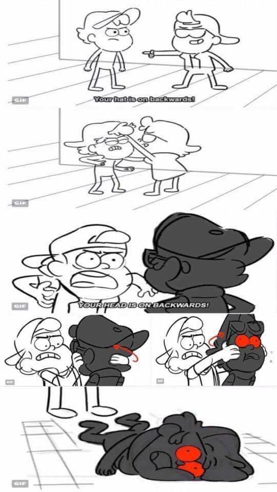 The_Blue_Bonnie's tweet photo. @sleepyylea In a deleted scene, Dipper killed Dippy Fresh. I'm actually sad, that it's not cannon 😂 https://t.co/PyxkbQyoNb
