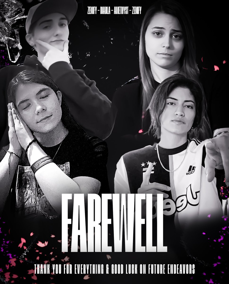 6F Serenity (@6fserenity) on Twitter photo Today we say goodbye to our girls at 6F Serenity. We thank them for everything they have done and we are proud that they were here to shock the world. We wish them the best moving forward 💜❤️🔥
<a href="/oZenify_/">nicolle💫</a>
<a href="/DiablaGG/">Diabla</a>
<a href="/Amethystxl/">Amethyst 💜</a>
<a href="/LT7_FPS/">SSZN Emma - LT7 (Away for a bit)</a>
#EMBRACESERENITY #6FONTOP Today we say goodbye to our girls at 6F Serenity. We thank them for everything they have done and we are proud that they were here to shock the world. We wish them the best moving forward 💜❤️🔥
<a href="/oZenify_/">nicolle💫</a>
<a href="/DiablaGG/">Diabla</a>
<a href="/Amethystxl/">Amethyst 💜</a>
<a href="/LT7_FPS/">SSZN Emma - LT7 (Away for a bit)</a>
#EMBRACESERENITY #6FONTOP