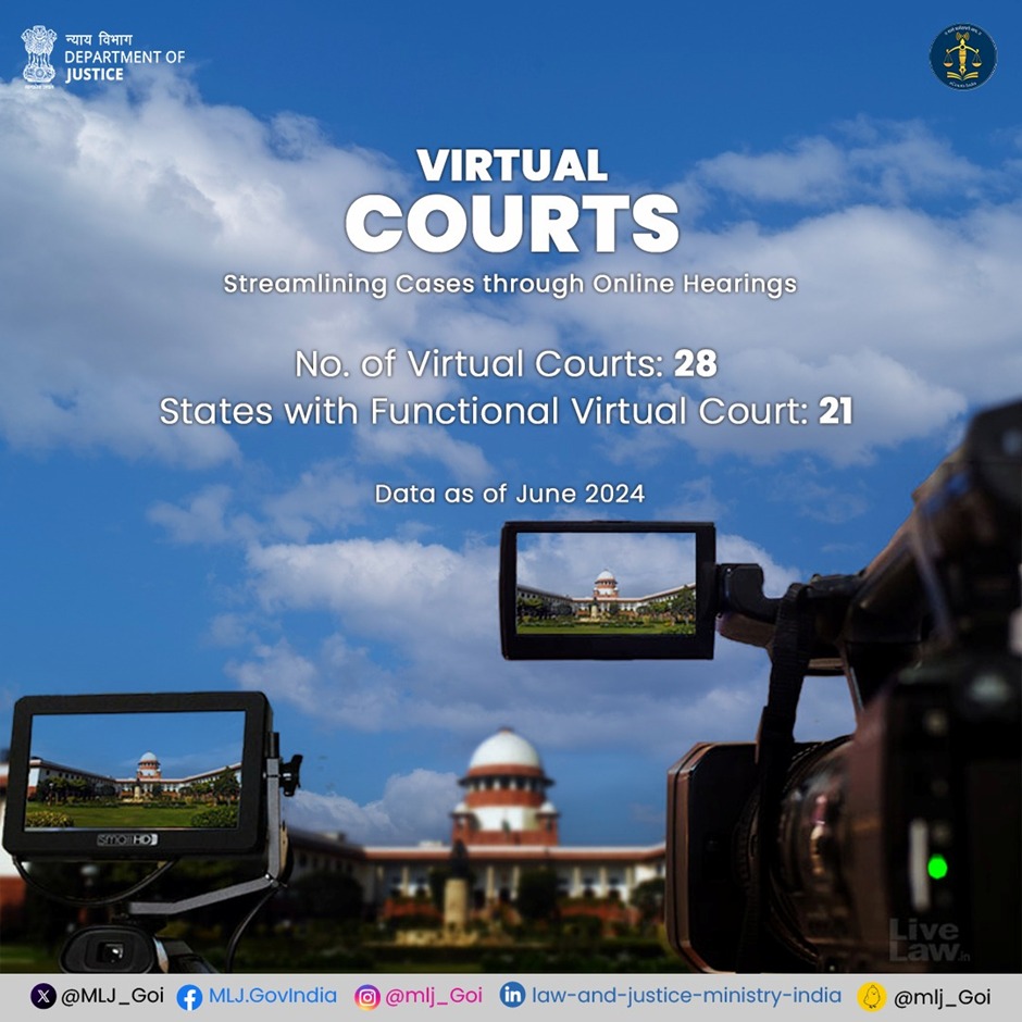 MLJ_GoI's tweet image. Enabling Online Adjudication of Cases!

With online hearings, Virtual Courts resolve petty cases faster and more conveniently, breaking down barriers to in-person court appearances and bringing timely justice right onto the screen. #eCourts  #VirtualCourts