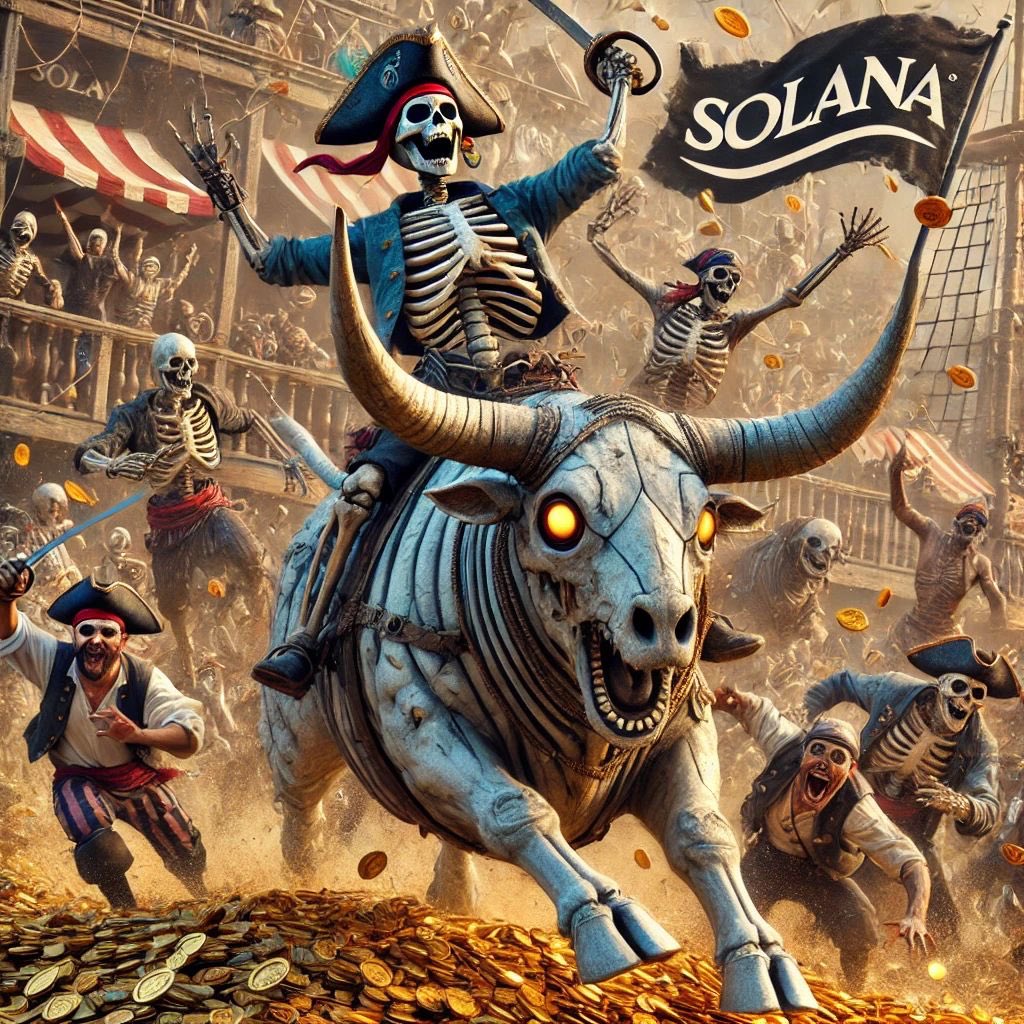 Skeleton bay riding full charge this bull run🏴‍☠️🐂

#nft #Crypto #SolanaNFTs #SolanaCommunities