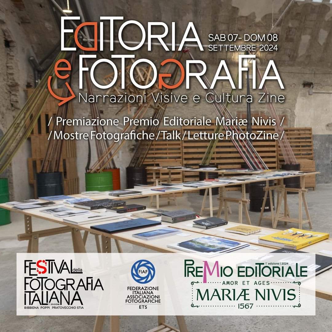 📌Segna l'evento del 7️⃣ e 8️⃣ settembre "Editoria e Fotografia. Dalla narrazione visiva alla cultura Zine" a Bibbiena (AR) nell’ambito del Festival della Fotografia Italiana: presentazione di libri fotografici, talk sull’editoria italiana, progettazione e letture di foto fanzine
