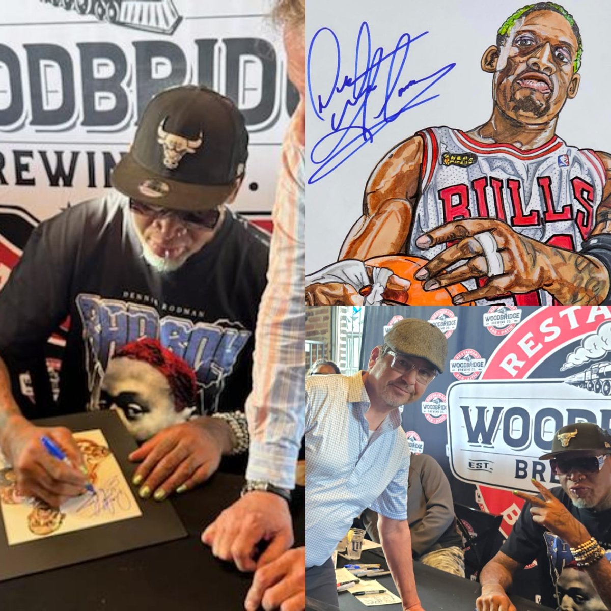 Glen Kertes Illustrations (@gkert67) on Twitter photo Dennis Rodman signing original artwork at the Woodbridge Brewing Co. <a href="/dennisrodman/">Dennis Rodman</a> <a href="/chicagobulls/">Chicago Bulls</a> Dennis Rodman signing original artwork at the Woodbridge Brewing Co. <a href="/dennisrodman/">Dennis Rodman</a> <a href="/chicagobulls/">Chicago Bulls</a>