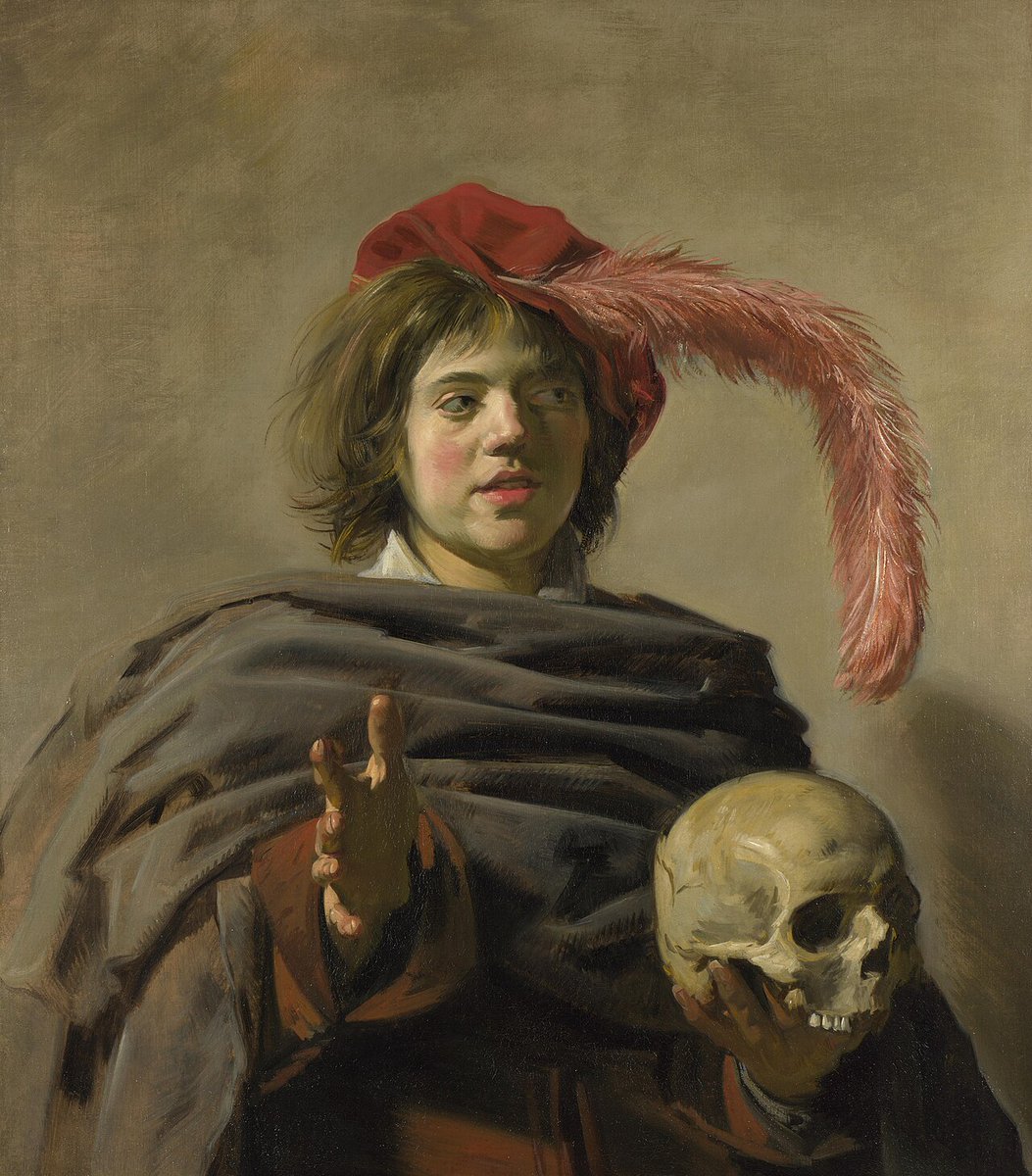 artnorlife's tweet photo. Portrait of a young man with a skull by Dutch painter, Fran Hals (1628) https://t.co/siudNjk91S