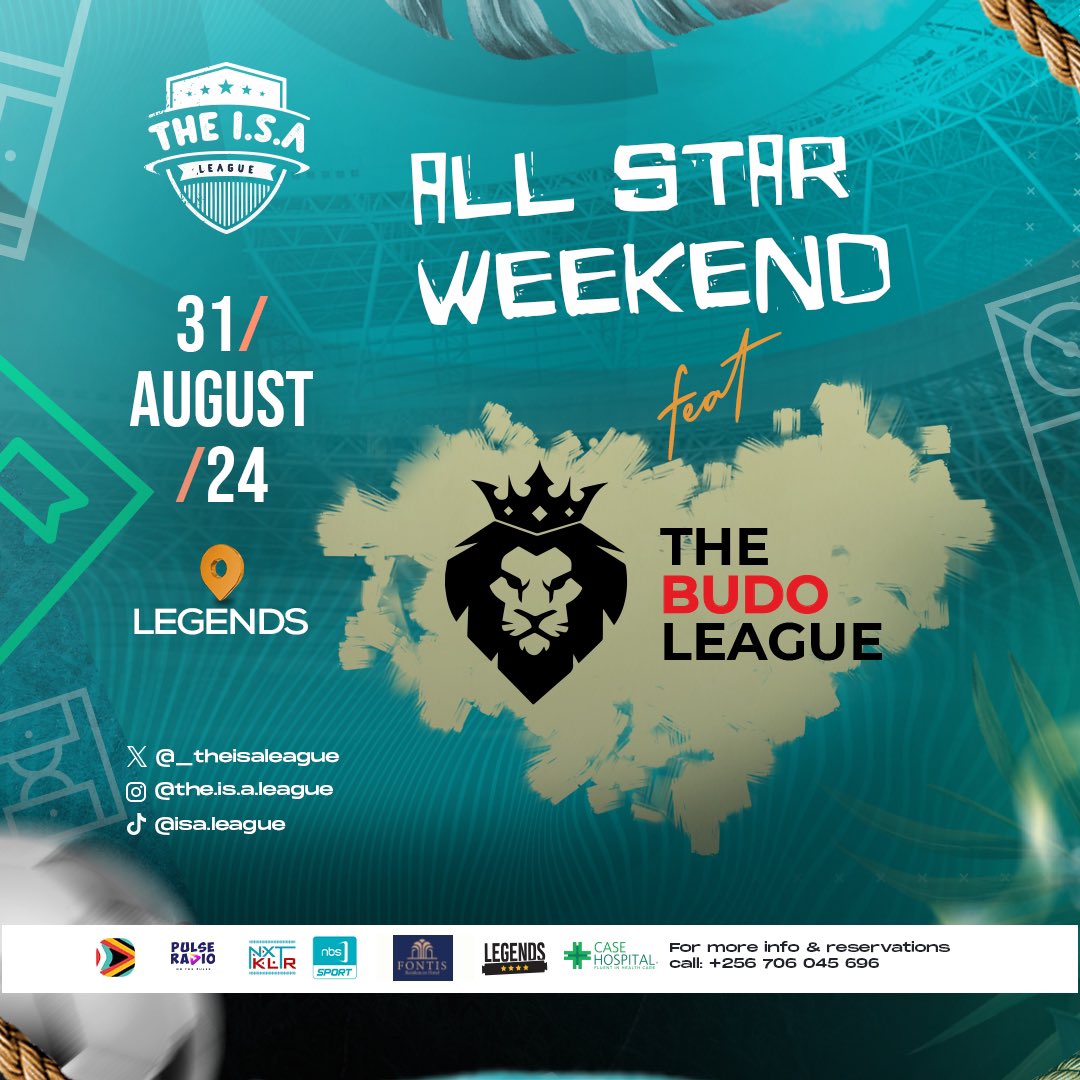 This Saturday, The #ISALeague will be hosting the incredible and amazing <a href="/TheBudoLeague/">The Budo League</a> in an all star weekend of football, fun and a lot of social networking at <a href="/LegendsKla/">Legends</a> 🥳🥳🥳