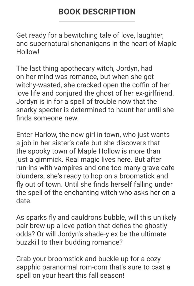 Pumpkin Spice &amp; Poltergeist by Ali K. Mulford and K. Elle Morrison has a masc bi‌sexual female main character!!! (Love the bi pin on the cover) It's a sapphic Halloween rom-com with cozy, paranormal vibes and I can't wait to read it!! It's out on September 3rd!!