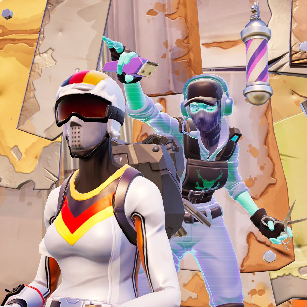 YaBoyNoskii's tweet image. cleanest lineups in fortnite.. who needs a cut? 💈💇‍♂️