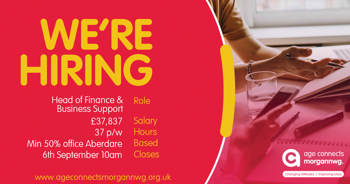 Are you a dynamic leader looking for an exciting challenge? We're recruiting a talented Head of Finance &amp; Business Support, you'll lead a small support team providing finance, HR and governance support to staff, volunteers and trustees, apply... ageconnectsmorgannwg.org.uk/head-of-financ…
#jobs #RCT
