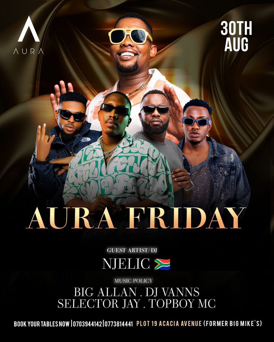 Johnlaban256's tweet photo. Friday Night, the only place to be is AURA . Kino kilango don’t you dare be left out 

#AURAFRIDAY https://t.co/WA7CX8sTY2
