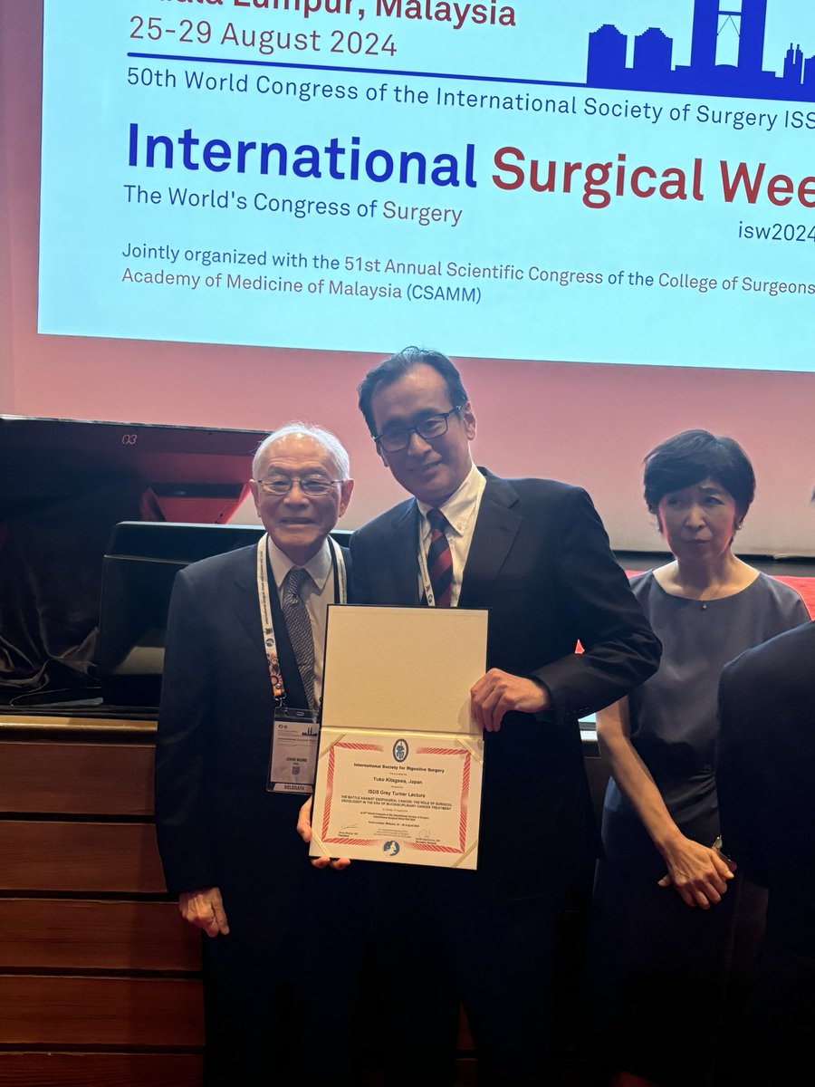Lorenzo Ferri MD PhD (@lferri123) on Twitter photo A truly inspirational Grey Turner Lecture at the <a href="/IntSocDigSurg/">ISDS</a> given by Yuko Kitogawa highlighting his nearly 40 yrs of clinical,translational, and fundamental research advancing the care of the esophageal cancer patient. Outstanding!!
#ISW2024KualaLumpur <a href="/iss_sic/">International Society of Surgery (ISS/SIC)</a> <a href="/KeioGlobal/">Keio Global</a> A truly inspirational Grey Turner Lecture at the <a href="/IntSocDigSurg/">ISDS</a> given by Yuko Kitogawa highlighting his nearly 40 yrs of clinical,translational, and fundamental research advancing the care of the esophageal cancer patient. Outstanding!!
#ISW2024KualaLumpur <a href="/iss_sic/">International Society of Surgery (ISS/SIC)</a> <a href="/KeioGlobal/">Keio Global</a>