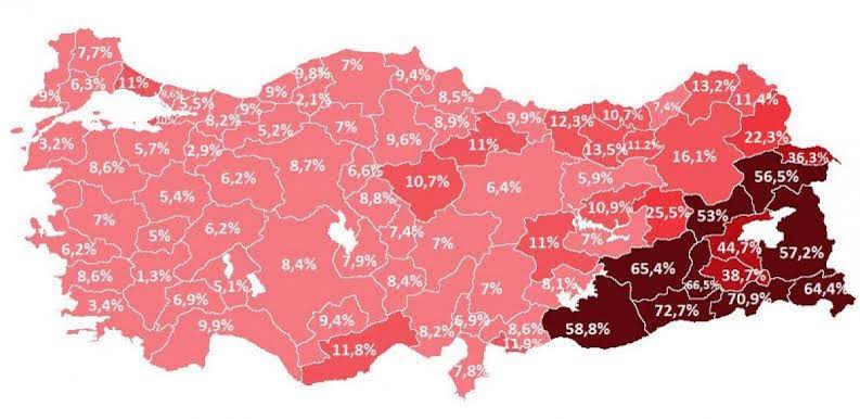 Türkiye kaçak elektrik kullanımı oranları
Rize %7,4
Trabzon: %10,4
Diyarbakır: %65,4 😂