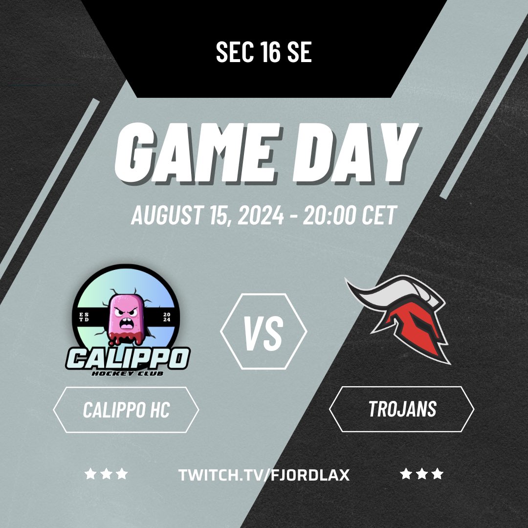 CalippoHC's tweet image. !GAME DAY!

🏒 Calippo HC vs. Trojans
🕗 20:00 CET

Follow our games at: twitch.tv/fj0rdlax