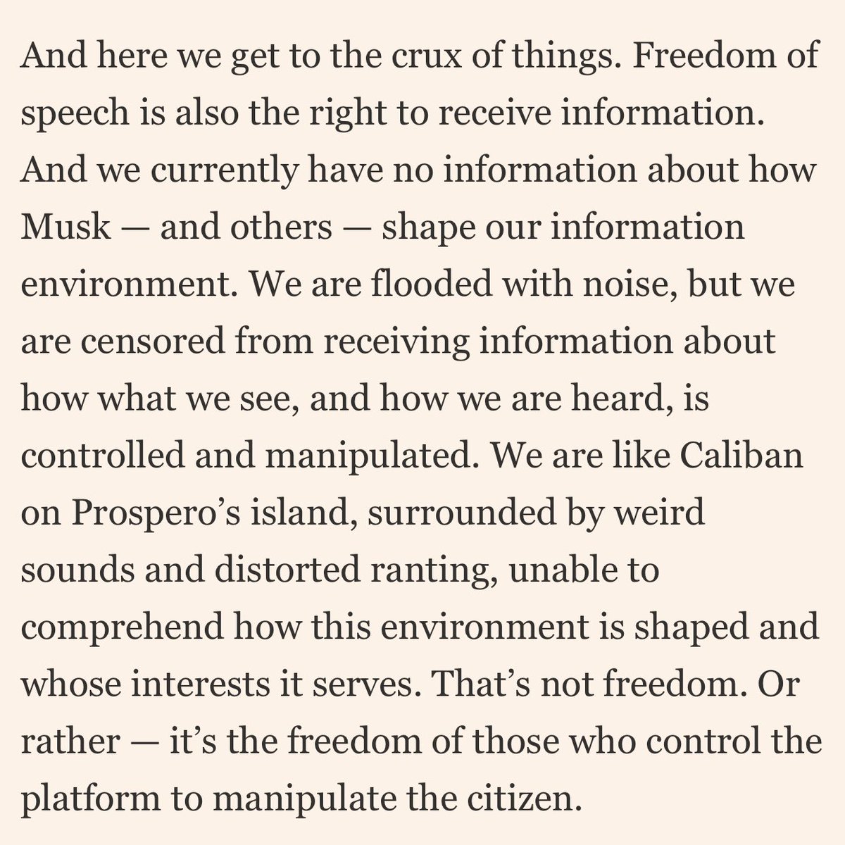 Elon Musk and the danger to democracy
<a href="/EdwardGLuce/">Edward Luce</a> &amp; <a href="/peterpomeranzev/">peter pomerantsev</a>:
ft.com/content/bdd100…
#TOK #KnowledgeAndTechnology