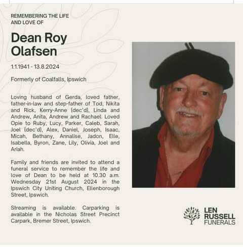 WombatNShadow's tweet image. RIP Dean . A founding member of the Ipswich Qld #MensShed a valued Committee member of #U3A Ipswich Qld. A friend. #dementia