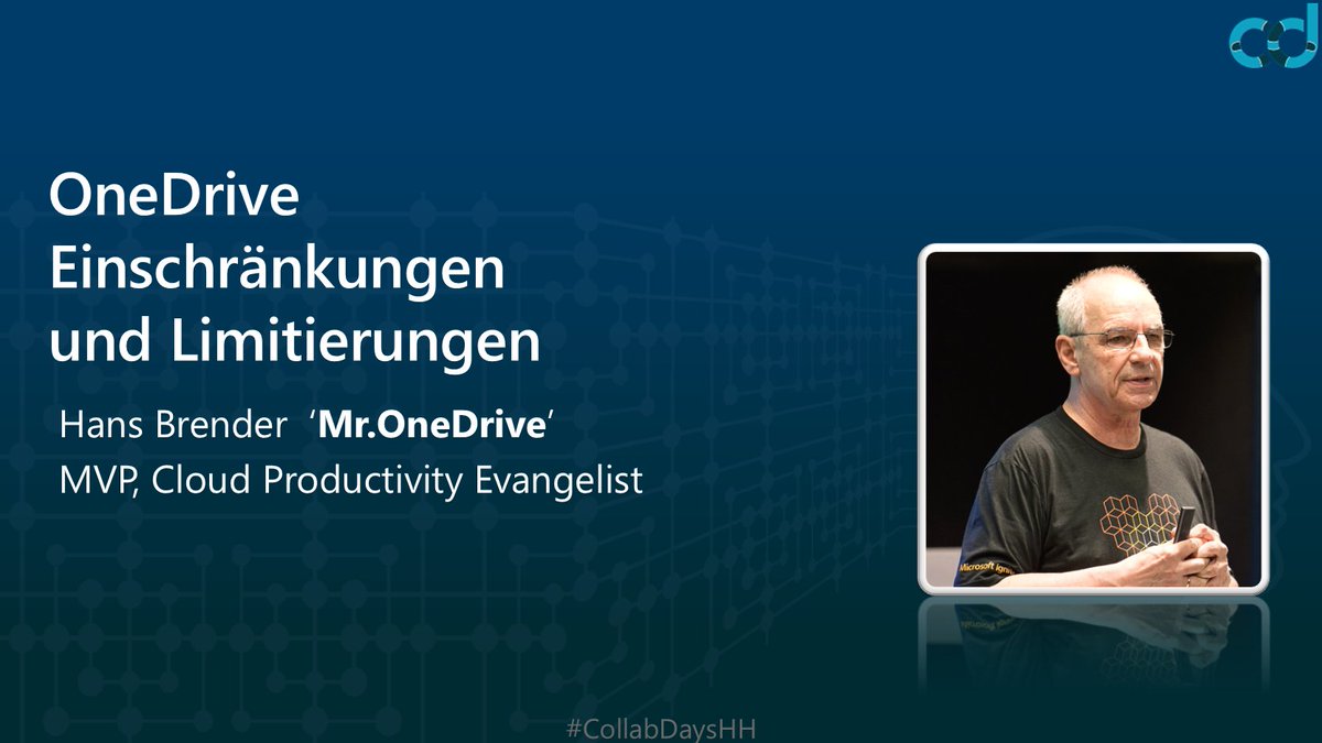 HansBrender's tweet image. Auch #OneDriveForBusiness hat seine Einschränkungen. Meine Session am 31.08.24 13:50  erfährts Du alles über Einschränkungen &amp;amp; wie man sie umgehen kann. Die Session ist für Benutzer &amp;amp; Administratoren gedacht. 

Registriert?
Dann aber los: bit.ly/4fO47du
#CollabDaysHH