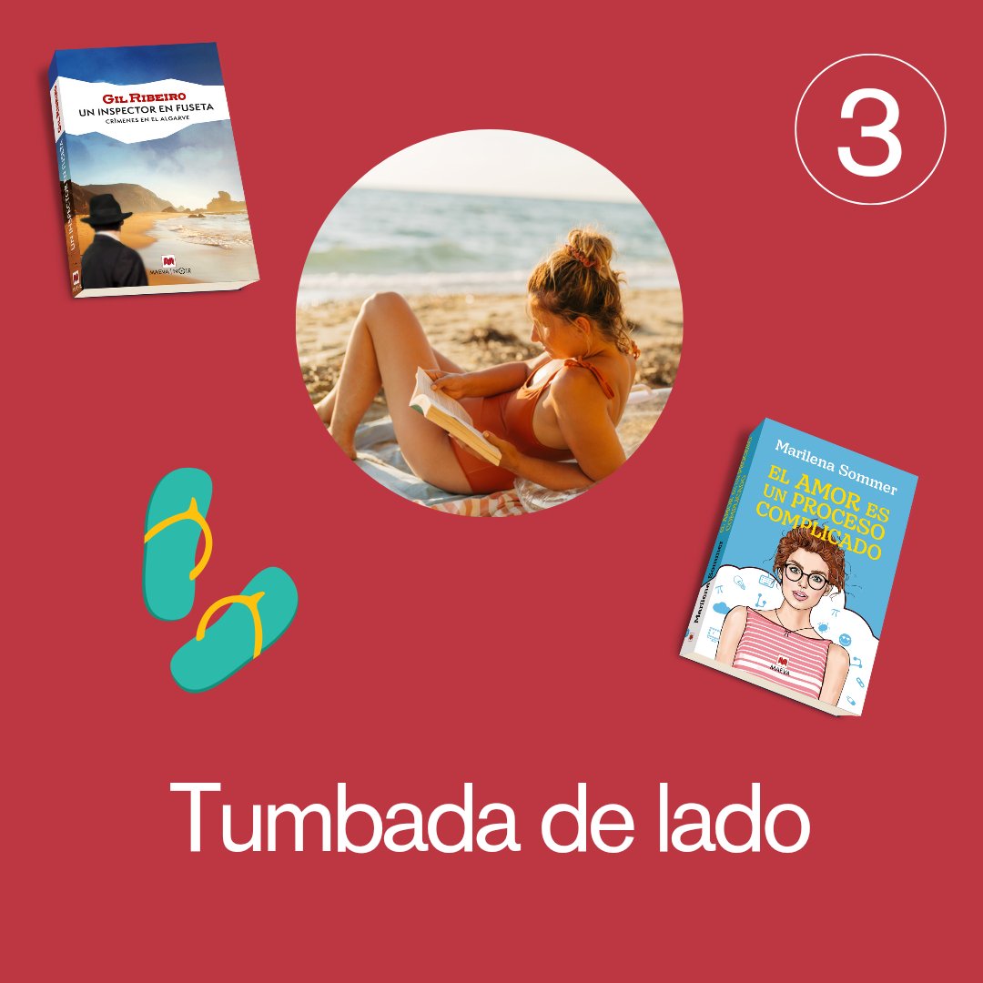 5 posturas lectoras en la playa. 📖🏖️ 

#yoleoMAEVA