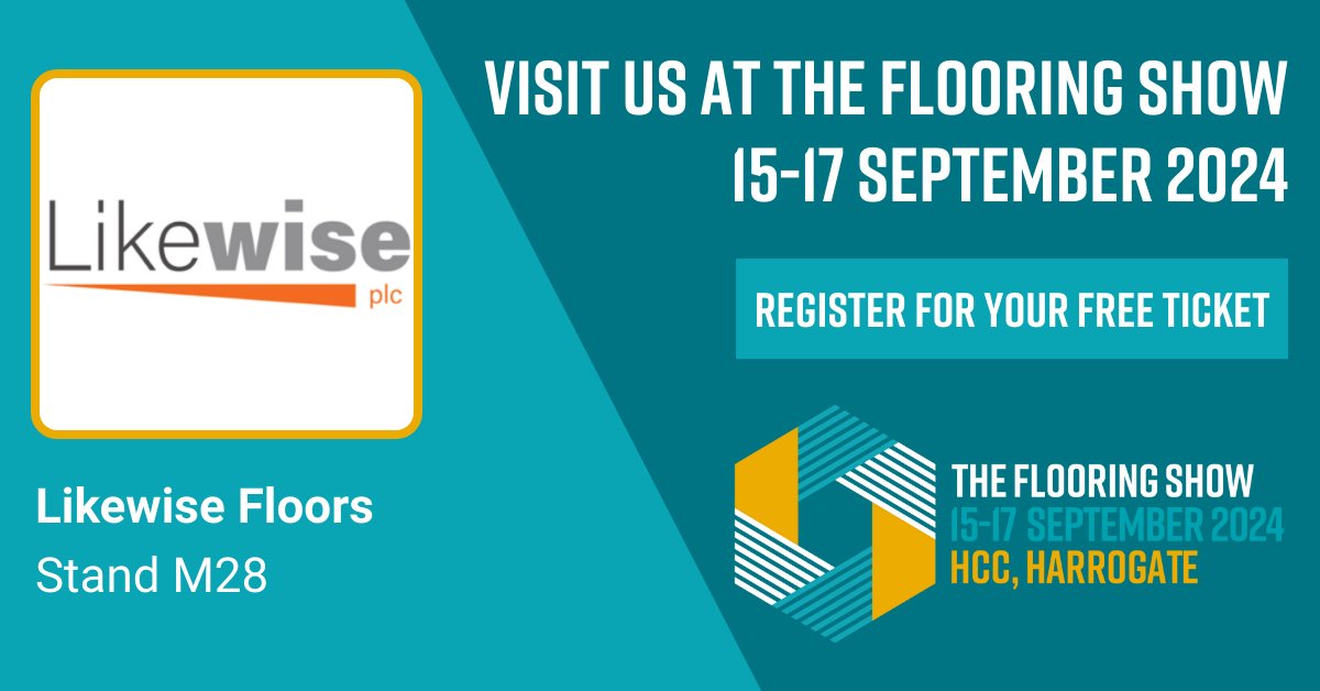 One month to go! 🎉

We are proud supporters of The Flooring Show 2024 &amp; we invite you to connect with us at the UK’s premier flooring event, from 15-17 September, at the Harrogate Convention Centre.

Secure your free ticket: eventdata.uk/Forms/Form.asp… &amp; come visit us at Stand M28.