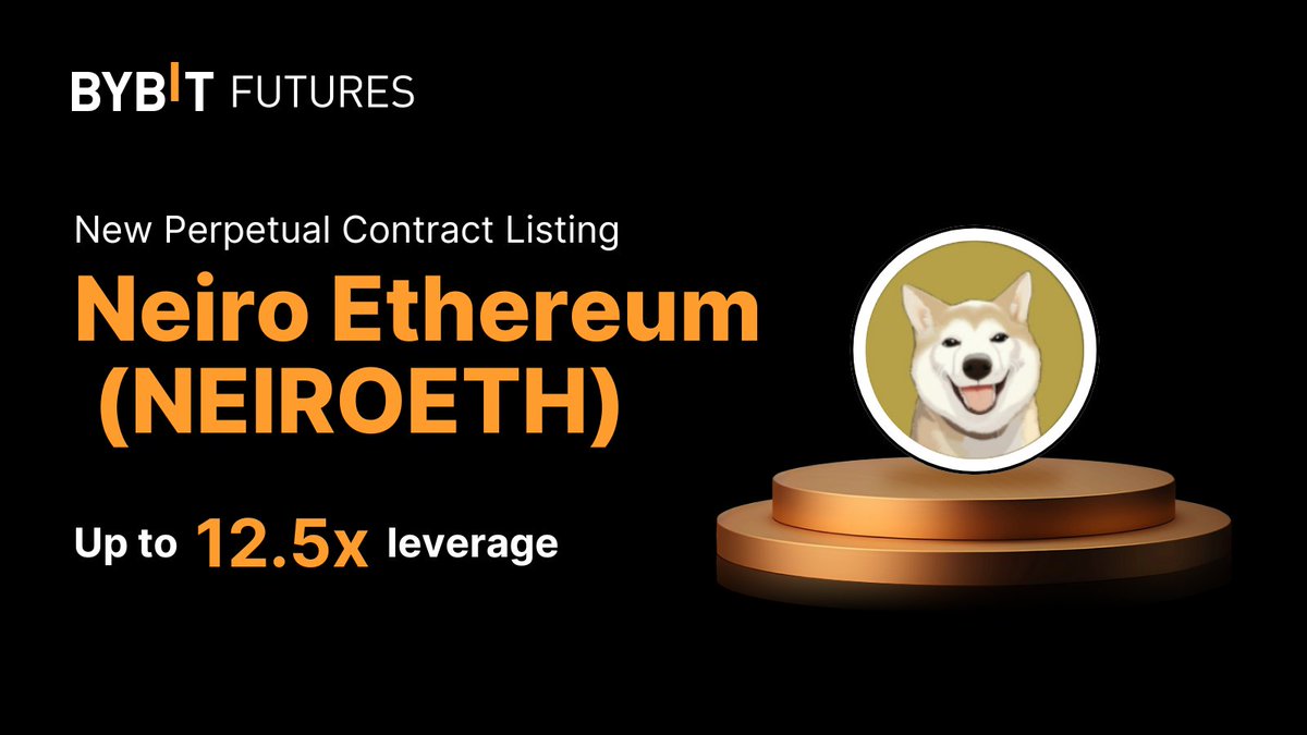 Bybit (@bybit_official) on Twitter photo woof. <a href="/NeiroOnEthereum/">Neiro On Ethereum</a>
#NEIROETHUSDT Perpetual Contract is now Live on #Bybit
Trade with up to 12.5X Leverage.
Available on Bybit Trading Bot - Futures Grid.
Trade $NEIRO: i.bybit.com/1iabGYpJ
#BybitTrading #BybitContracts woof. <a href="/NeiroOnEthereum/">Neiro On Ethereum</a>
#NEIROETHUSDT Perpetual Contract is now Live on #Bybit
Trade with up to 12.5X Leverage.
Available on Bybit Trading Bot - Futures Grid.
Trade $NEIRO: i.bybit.com/1iabGYpJ
#BybitTrading #BybitContracts
