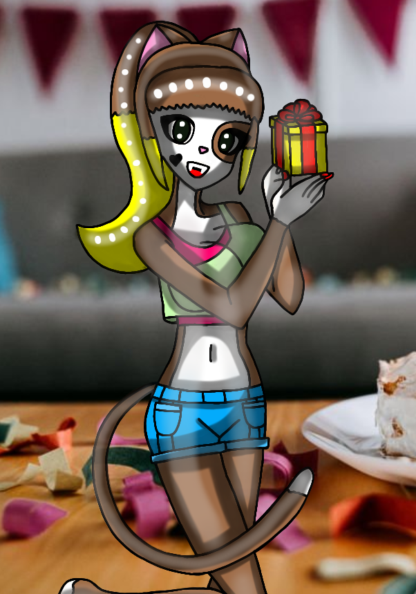 ScenieCabbie's tweet photo. Meowy birthday to my 1st girlfriend Yuki! 😻🥳🎉🎊🎈🎂✨🤍🤎
#MunchkinCat #BirthdayArt #AnimeArt #CatGirl #ShortJeans #NonLGBT #AdventuresOfFaithTheEevee #Yuki #SummerOutfit #SexyArt #HotArt #1stGirlfriend #SpanishGirl #DigitalArt #CroppedTop #HeartMark #Gift #IbisPaintX #AUArt https://t.co/yBXqEjWAqr