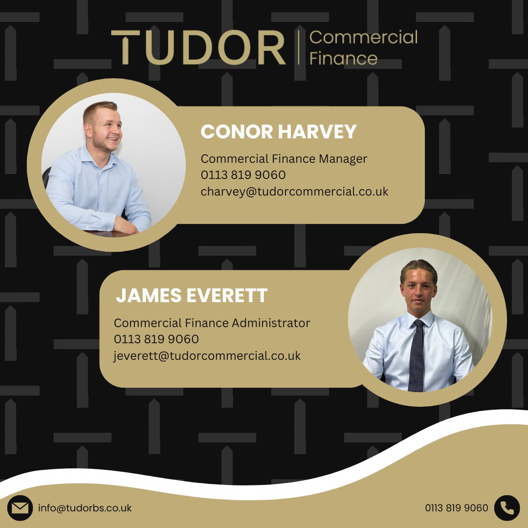 Meet our Asset Finance Specialists at Tudor Commercial Finance. 

Conor Harvey, our Commercial Finance Manager, and James Everett, our Commercial Finance Administrator, are here to assist with all your financing needs. 

Reach out to them at 0113 819 9060 or via email at charvey@