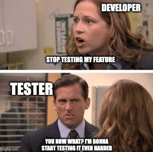 RyanEls4's tweet image. When testers get testy 👇🏻🤣