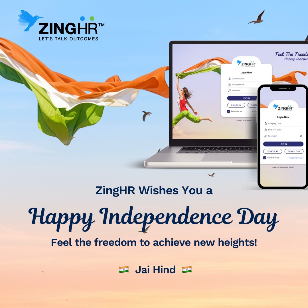 ZingHR's tweet photo. #ZingHR Wishes You a Happy Independence Day! 🇮🇳
Celebrate this Independence Day by experiencing the freedom to innovate & revolutionize your HR experience. Feel the freedom to achieve new heights & reach for your dreams. Here's to a future full of opportunities & success!🎉 https://t.co/dxe6mhSGaE