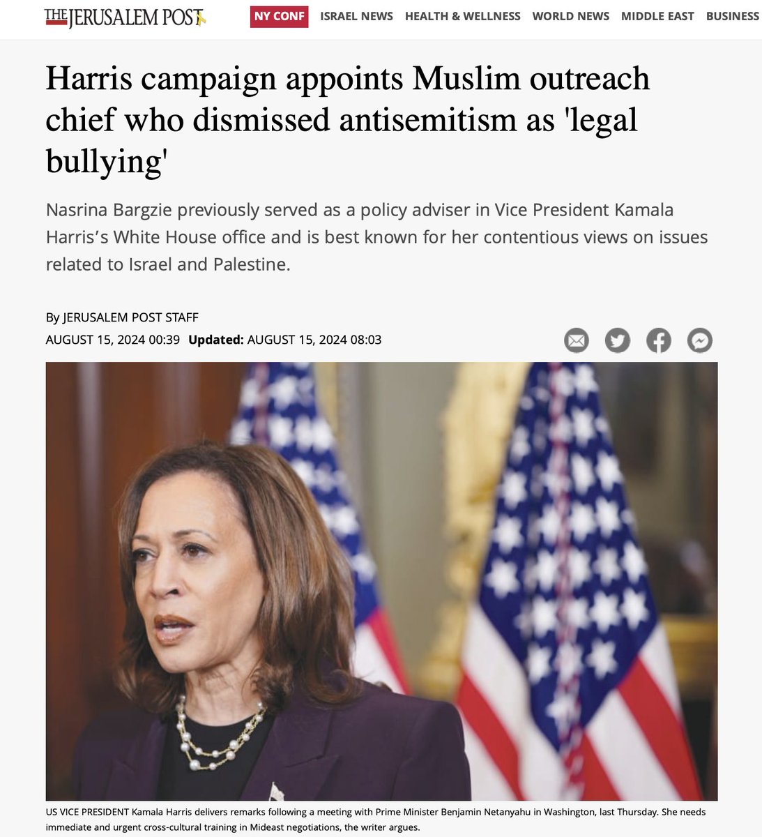Another shameful appointment by the Harris campaign.