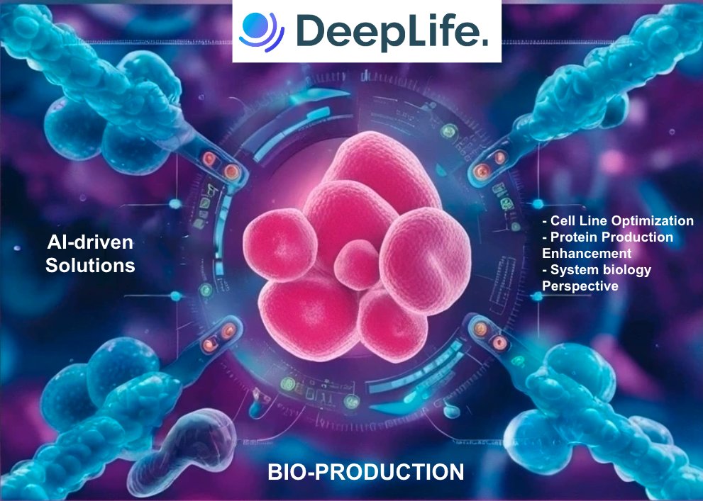 DeepLifeAI's tweet image. Transform bioproduction with #DeepLife&apos;s AI/ML solutions! We help you to optimize cell lines, boost protein yields, and provide deep multi-omic insights. Partner with our expert team for custom, secure solutions tailored to your needs. Let&apos;s connect: partnerships@deeplife.co