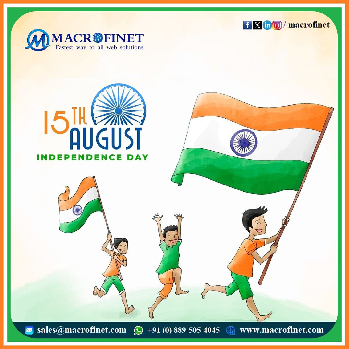 macrofinet's tweet image. 📷Celebrating 78 Glorious Years of Independence! 📷📷
Today, Macrofinet honours the vibrant spirit of India. As we unfurl the tricolours high, let us embrace the diversity and drive that propel us forward.
#Independence #15thAugust #India2024 #CelebrateFreedom #ProudIndian