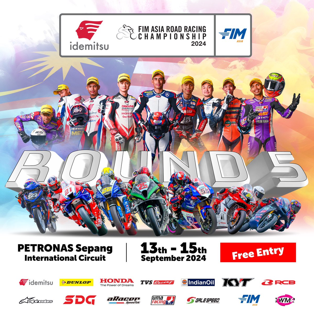 asiangp's tweet photo. Mark your calendars for Round 5 of the 2024 Idemitsu FIM Asia Road Racing Championship.

🎟️ FREE ENTRY! Don’t Miss Out! 🎟️

🗓️ 13 - 15 September 2024
📍 PETRONAS Sepang International Circuit 🇲🇾

#ARRC #AsiaPower #FIMAsia https://t.co/qyeUhjSZ2Y