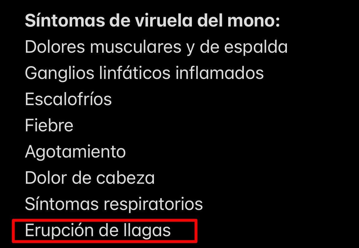 MartinaSisters's tweet photo. Que no os engañen de nuevo, por favor😔. Os explico lo que debéis saber.
Mirad las imágenes‼️
¿Cuál es el ÚNICO síntoma distintivo de la Viruela del mono con respecto a COVID? 
Exacto. Erupción de 𝐋𝐋𝐀𝐆𝐀𝐒. 

¿Qué tipo de llagas?
- Unas pústulas redondas, abultadas, grandes, (alcanzan tamaño de 1 céntimo de euro) color rojo que se rellenan con pus blanco.
¿Dónde se producen?
 - Se inician en la cara y progresan al resto del cuerpo. 
¿En qué otras partes del cuerpo se producen después de que salen en la cara?
- En genitales y extremidades. 
¿Son granos aislados?
- No. Están agrupados.
¿Son granos tipo acné?
- No
¿Son escamas o ezcemas en la piel?
- No
¿Son granitos de piel atópica?
- No.
¿Son granos rojos pequeños o puntos rojos como petequias?
- No.
¿Pican? 
- Sí
¿Crean costras si los rascas?
- Sí.
¿Son infecciones por hongos?
- No.
¿Son infecciones bacterianas?
- No.
¿Son infecciones parasitarias?
-No.
¿Son granos que pasan por diferentes etapas hasta su curación?
- Sí.
¿Es la viruela del mono una enfermedad mortal?
- Normalmente NO. 
¿Cómo se curan esas llagas? 
- Con frío, con crioterapia, con antihistamínicos, con terapia con láser, con cremas y aceites naturales. 
- ¿Qué causa la viruela del mono?
- El virus variola. 
¿Es un virus activo?
- No. La infección natural se ha erradicado hace años. Los brotes se atribuyen a bioterrorismo, a muestras conservadas y soltadas en la población. 😔
¿Cómo se diagnostican?
- Con test PCR.
¿Es esa PCR una prueba infalible y definitiva?
- NO. Y MIL VECES NO. Tan imprecisa como en Covid.
¿Quiénes se contagian?
- Los que tocan esas pústulas, los hombres que tienen relaciones íntimas con una persona de su mismo sexo con esas pústulas. 
¿Ayuda una vacuna a prevenirlo o curarlo?
- No. No es una infección ni natural ni limpia. Se desarrolla sobre un cuerpo que puede tener otra infección latente. Una vacuna puede dañar a un cuerpo que ya tenga otra infección activa o latente. 

¿Qué dicen AHORA que es nuevo con respecto al virus de la viruela del mono que se producía hace años?
- Que se contagia por tos.

¿Hay que creérselo porque “lo digan”?
- NO.

Espero que estas respuestas y estos listados os ayuden a entender LO QUE ES Y NO ES VIRUELA DEL MONO.

Por favor calma, por favor entended la verdad, por favor ni caso a alarmismos ni a intentos de estresaros, preocuparos o asustaros. 

Gracias por leerlo.