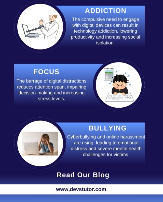 devstutor's tweet photo. 🌐 The impact of technology on mental health is real. From digital distractions to sleep disruption, learn how to manage the risks and protect your well-being. 

Read our latest blog here: 
https://t.co/mHG4JEWJST

#MentalHealth #DigitalWellbeing #TechAndMentalHealth #devstutor https://t.co/J7hLHlRTDf