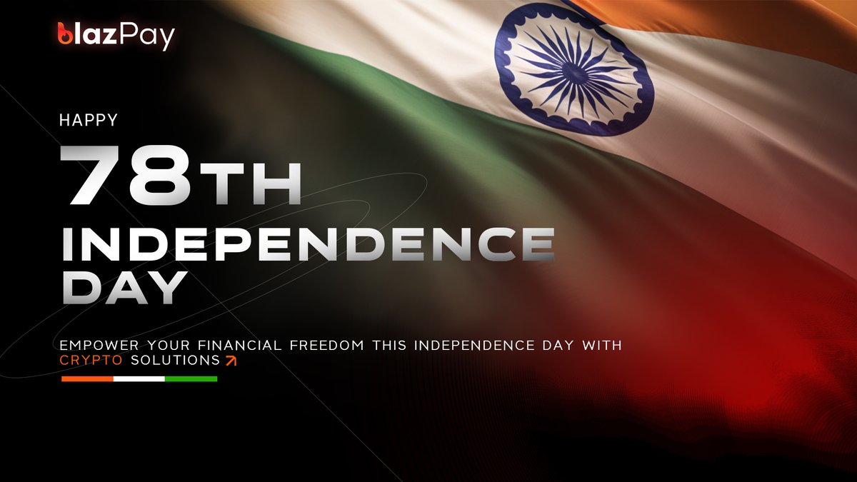 Happy 78th Independence Day! 🎉

Join #Blazpay in marking this milestone with the spirit of innovation and freedom. Let's continue to revolutionize finance with blockchain! 🚀

#Blazpay #IndependenceDay #Blockchain #DeFi