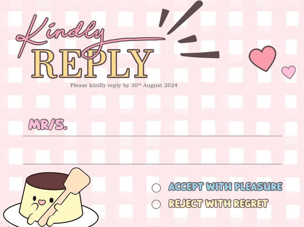 ️️
 ️️
 ️️
ㅤPlease confirm before
ㅤFri, 30th August 2024.
 ️️
 ️️
 ️️