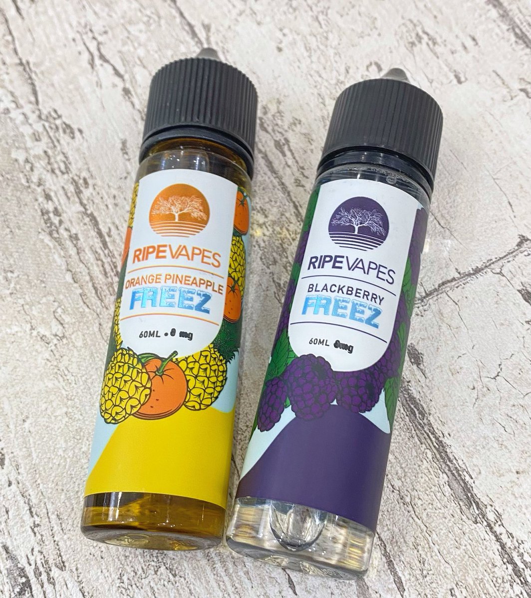 vape_world_'s tweet photo. 暑いですね🥵Ripe Vapes Freeze で爽快感を🤗
濃厚ブラックベリーにメンソールを感じるBlackBerryとパイナップル&オレンジ &メンソールのOrange Pine。
ベイプで涼もう🧊
#ripevapesfreez #orange #pine #blackberry #cbd #cbdコーヒー #電子タバコ #立川 #東京 #カリフォルニア #ripevapes https://t.co/5zcMRj0EQ5