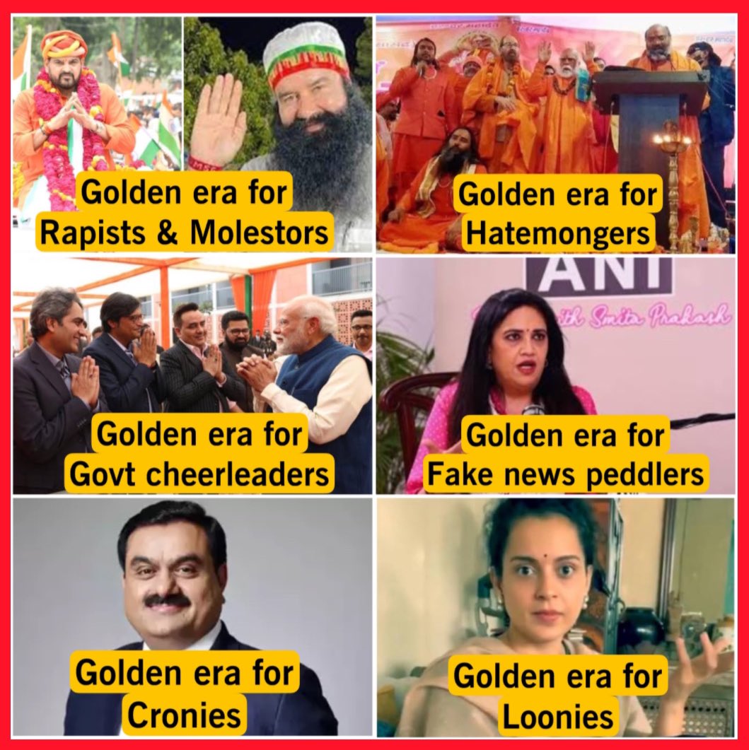 yippeekiyay_dk's tweet image. “This is a Golden era for INDIA”
        - Narendra Modi at Red Fort 

REALITY