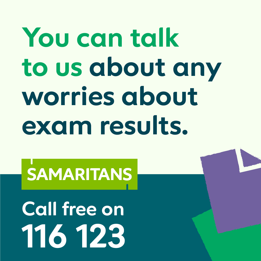 Just a reminder to anyone picking up their A-level results today - we're here 24/7 if you need to talk anything through. 💚