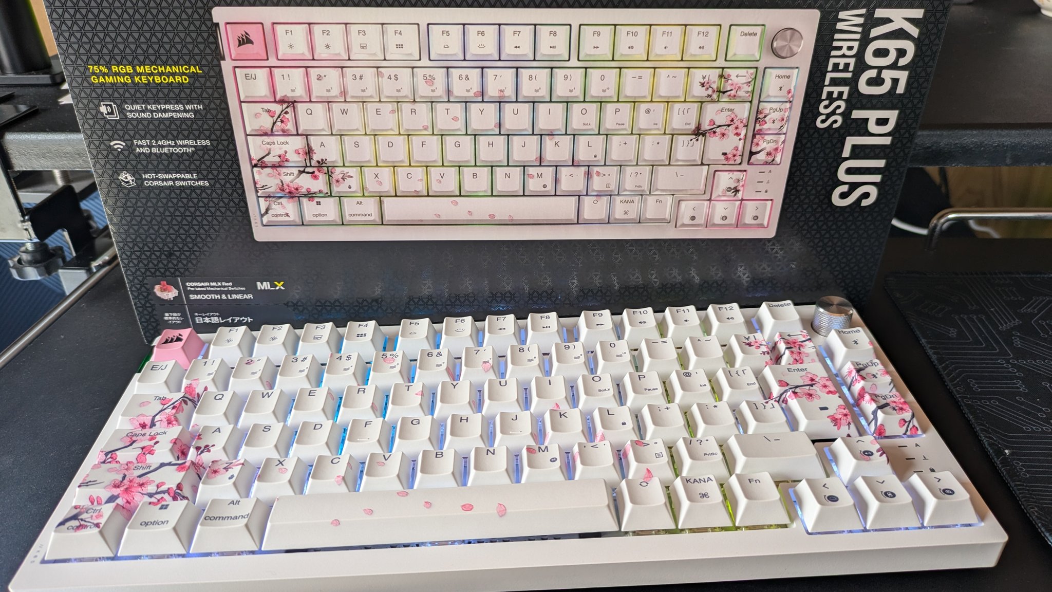 キーキャップのみ CORSAIR K65 PLUS Cherry Blossom 完成された