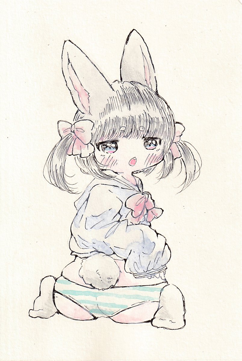 「適当にしてもいいよ。#イラスト #女の子イラスト #ケモミミ #うさ耳 #アナロ」|けだまのイラスト