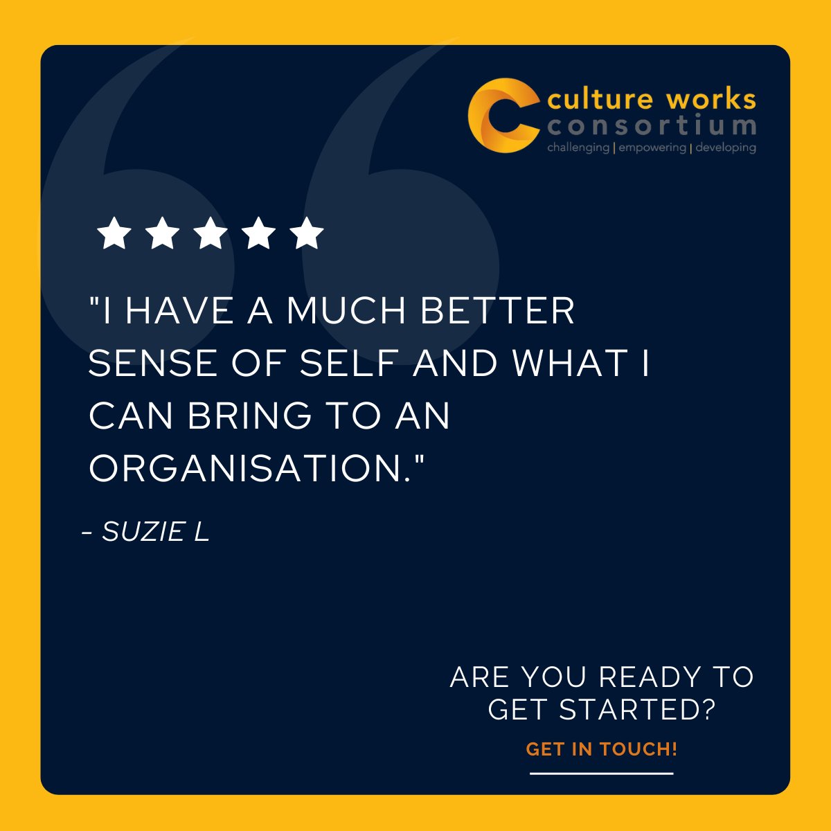 CultureWorksLPD's tweet image. It&apos;s really incredible to see the impact of our work in helping individuals understand their true potential. How can we help you release your passion and potential? smpl.is/99j1y

#ClientSuccess #SelfAwareness #ReleasePotential