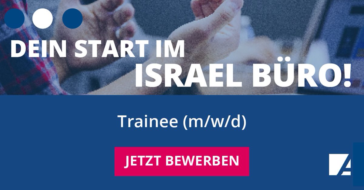 📣 Wir such einen #Trainee (m/w/d) für das Auslandsbüro #Israel in Jerusalem! 🇮🇱 

Bewerben Sie sich bis zum 20.08.2024 online unter interamt.de (Stellen-ID: 1177126)! 
Alle Informationen dazu: interamt.de/koop/app/stell… 
 #Job #Karriere #Jerusalem #KAS